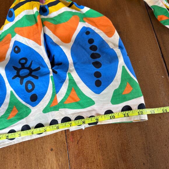 Joie NWT XS Cotton Halter Crop Top Colorful Fruit Abstract Print Smocked Preppy - Picture 15 of 15